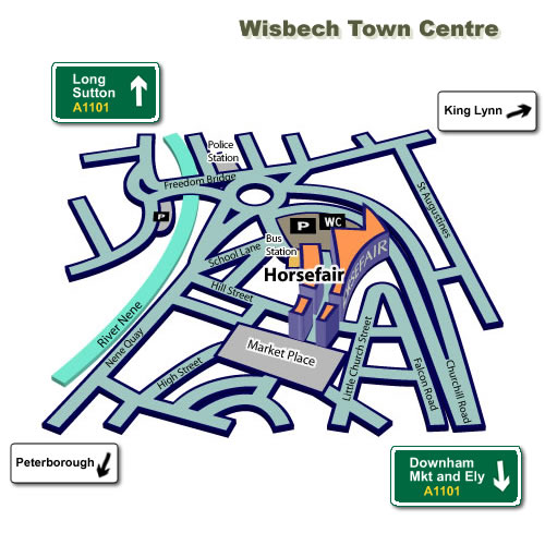 The map of Horsefair Shopping Centre